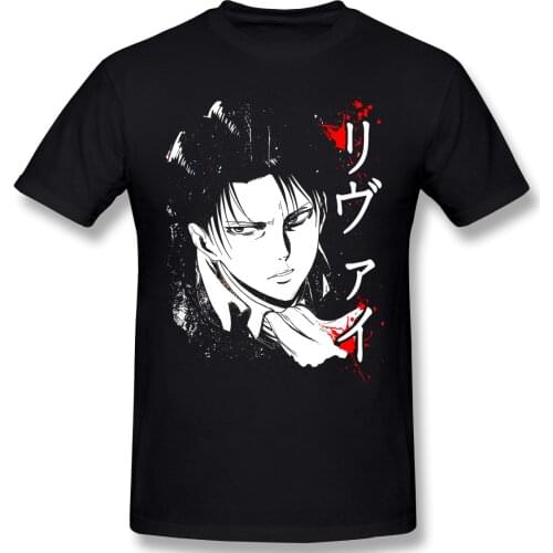 High Quality O-Neck 100 Cotton Tops & Tees band Captain Levi T-shirt summer / autumn attack on titan japanese anime sleeve short