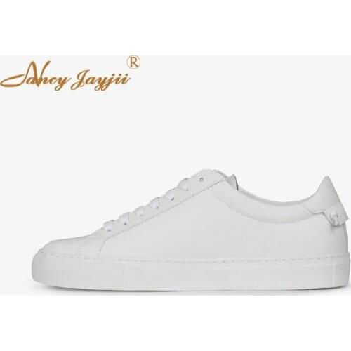 Urban Street In Genuine Leather Women Flats Shallow Spring Autumn Loafers Soft Fashion Round Toe White Casual Sneaker Size 40