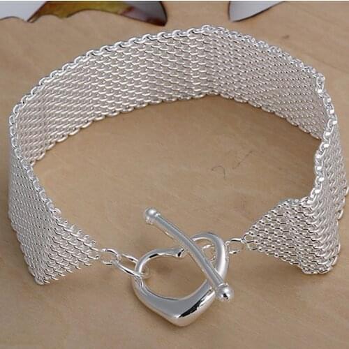 H003 925 sterling silver bracelet, 925 sterling silver fashion jewelry Warm Heart Bracelet /akbajbia dvrammya