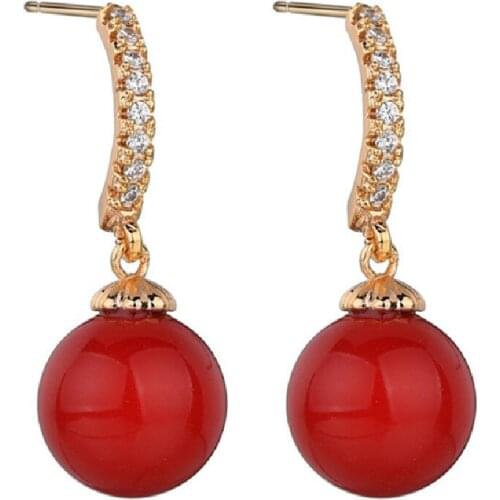 Exquisite Stud Earrings, Pearl Earrings, AAA Zircon Inlaid Copper Earrings, Korean Fashion