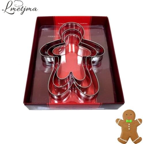 LMETJMA 3pcs/set Snowman Cookie Cutter Stainless Steel Cookie Biscuits Cutter Christmas Snowman Cookie Fondant Moulds KC0182