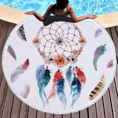 Microfiber Round Fabric Bath Beach Towels Round Large Yoga Tassel Towel With Beach Mat Blanket Living Room Cover Home Decorative