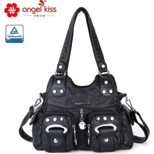 Soft PU Leather Fashion European Style Shoulder Bags for Women 2019 High Quality Multi Pocket Ladies Crossbody Hand Bags
