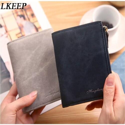 Fashion Top Quality Small Wallet PU Matte Leather Purse Short Female Coin Wallet Zipper Coin Purse Credit Card Holders