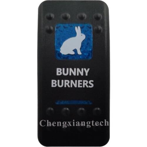 Printed Blue Rocker Switch Cap-Bunny Burners- for Carling Arb Car Boat Rocker Switch 12v 24v, Cover Only !!! No Switch Base
