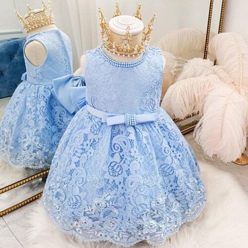 Pageant Baby Girl Baptism Dress Beading 1st Birthday Dress For Baby Girl Bridesmaid Ceremony Prom Princess Childrens Dress