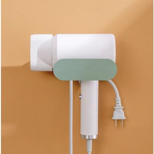 Bathroom Hair Dryer Holder Rack Free Perforation Wall Hanging Hair Dryer Storage Bracket Shelf With Wire Organization Hanger