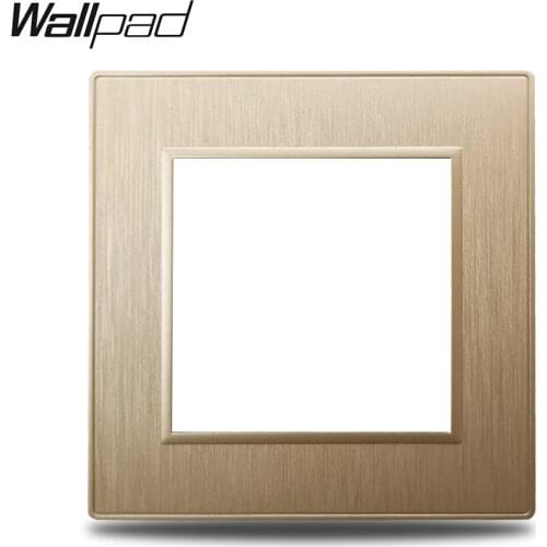 Wallpad S6 DIY Single Gold Panel Brushed PC Plastic For Wall Switch Socket Imitating Aluminum Plate Free Combination, 86*86mm