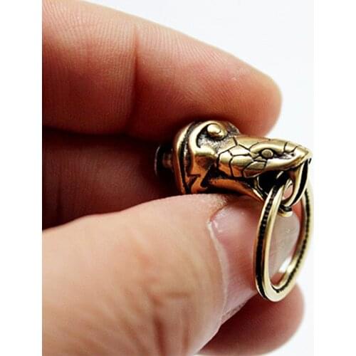 1PC Snake Python Shape Brass EDC Pendant Screw Buckle Leather Belt Bracelet Bag Wallet DIY Decorative Accessories Buckle Pendant