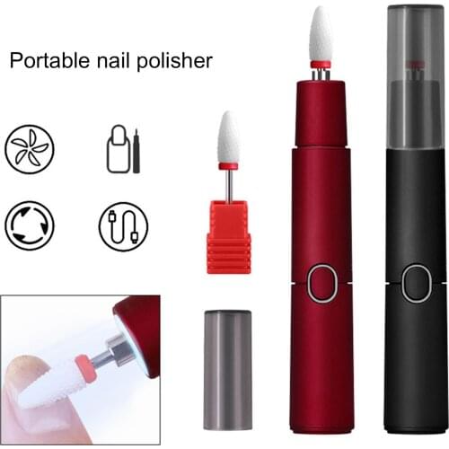 Portable Electric Nail Drill Bit Cuticle Gel Removing Manicure Polisher Tool