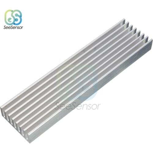 Durable Silver Aluminium Radiating Fin Cooling Heatsink for LED Power Transistor Electrical Radiator Chip 100x25x10mm 100x35x10m