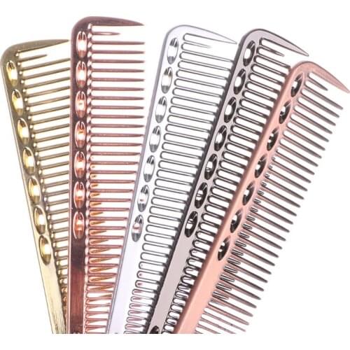Drop Ship&Wholesale Men Women Aluminum Metal Cutting Comb Hair Hairdressing & Barbers Salon Combs