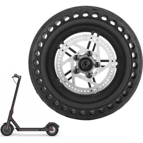 Rubber Solid Tire Electric Scooter Shock Absorber Damping Tyre For Xiaomi M365 Scooter 8.5"+Wheel Hub 110mm Disc Brake Set
