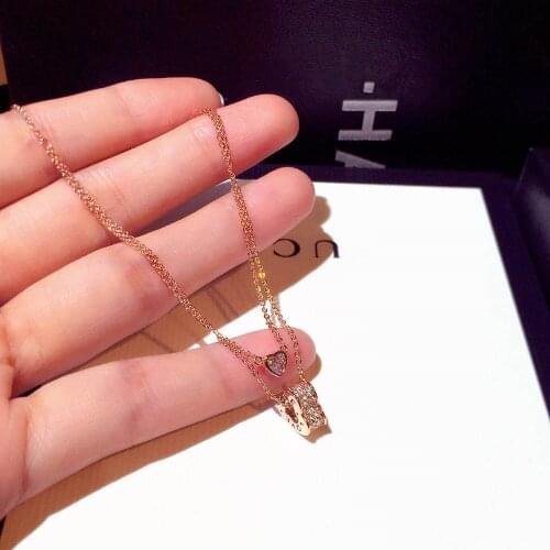 Luxury Solid 925 Sterling Silver Big Square Zircon Bow Pendant Necklace for Women Clavicle Short Chain Sweater Necklaces Trendy