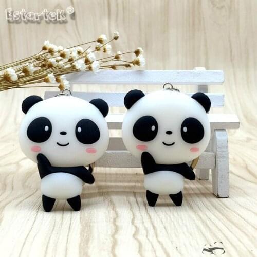 Estartek Silicone China Style Super Cute Panda Keychain for Birthday Christmas Holiday Gift H5cm