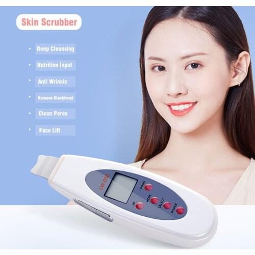 Ultrasonic Skin Scrubber Facial Pore Cleaner Deep Face Cleansing Massager Remove Blackhead Sonic Peeling Clean Tone Lift LW006