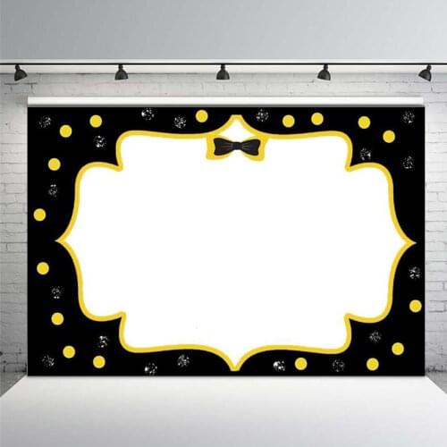 7x5FT Black Yellow Wiggles Frame Emma Bow Custom Photo Studio Backdrop Background Vinyl 220cm X 150cm Photo Backdrop