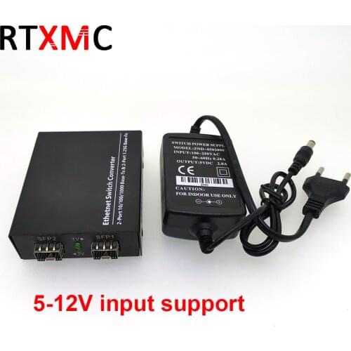 2SFP2RJ45 Fiber Converter to RJ45 Gigabit Media Marvell CHIP 10/100/1000M Ethernet Converter Transceiver fiber optical switch