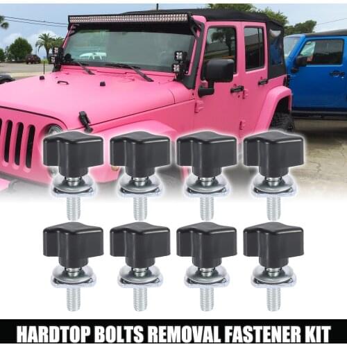 Uxcell Hardtop Bolts Screw Quick Removal Fastener Thumb Screw Nut Kit for Jeep Wrangler YJ TJ JK JL Unlimited Sahara Rubicon
