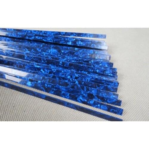 10STRIPS BLUE PEARL CELLULOID BINDING,Measures7mm x1.5mm thick and1600mm long