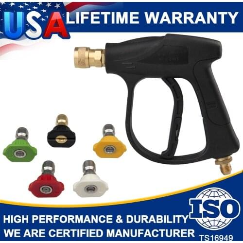 100% Brand New 5pcs Power Pressure Washer Quick Connect Wand Gun Replacement Spray Nozzle Tips W/1/4" Quick Connect Attachment
