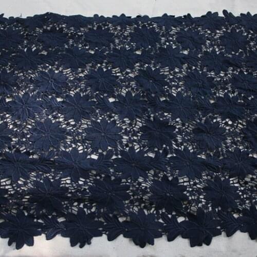 2Yards/lot High Quality Deep Blue Crocheted Water Soluble Embroidery Lace Trim,Lace Fabric Garment Lace
