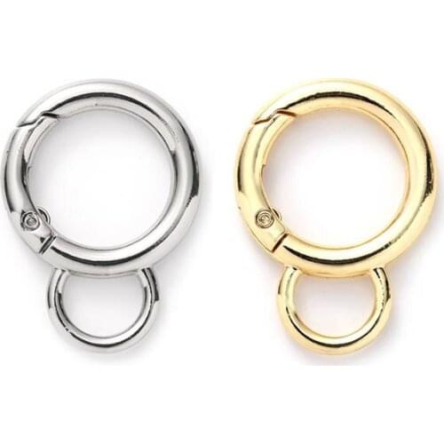20Pcs 28mm Spring Clasp Metal Open Ring Luggage Accessories Plush Ball Pendant Key Chain Bag Belt Strap Buckle Dog Chain Snap