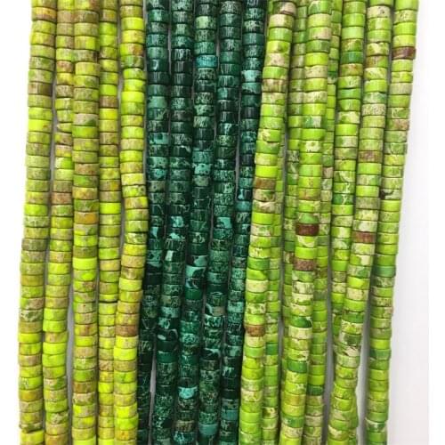 3*6MM Natural Heishi Sea Sediment Turquoise Imperial Jasper Snakeskin Stone Flat Spacer Bead Jewelry Making DIY Accessories