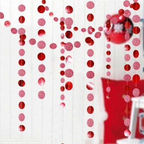 4M Glitter DIY Paper Garlands Red Green Round Star Pull Flags Pedant Birthday Wedding Event Party Decoration Garland Banner