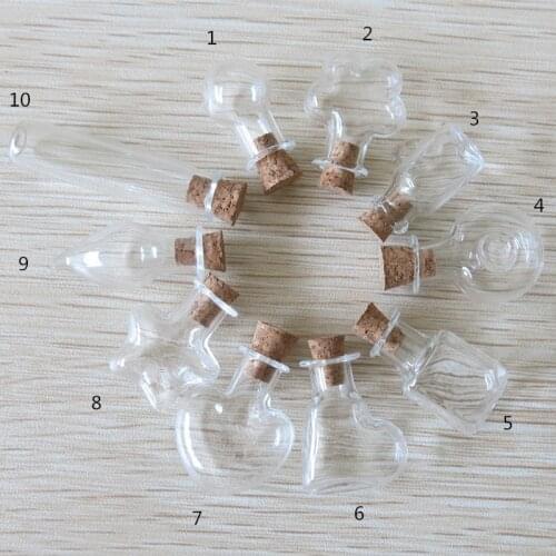 5Pcs Cork Stopper Small Empty Glass Bottle Tiny Glass Jars With Cork Decorative Wish Glass Jars Wedding Holiday Mini Containers