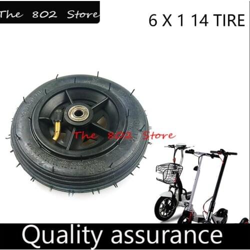 6x1 1/4 Tyre 6 Inch 150MM Pneumatic Inflation Wheel with Plastic Hub For Electric Scooter Motorcycle