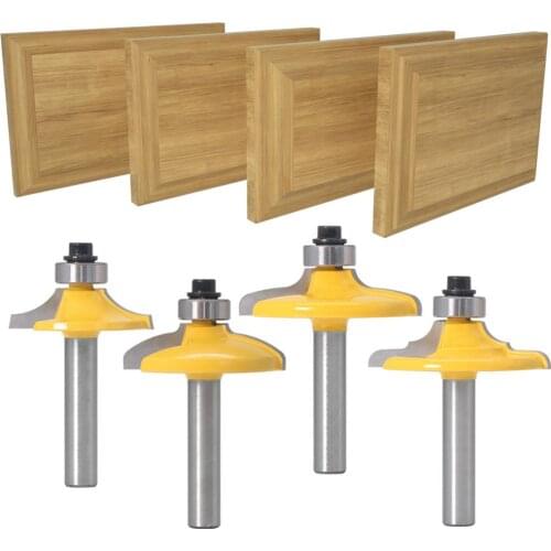 4 Pieces 8mm Shank Drawer Front & Cabinet Door Front Router Bits Set Woodworking Milling Cutters Kit