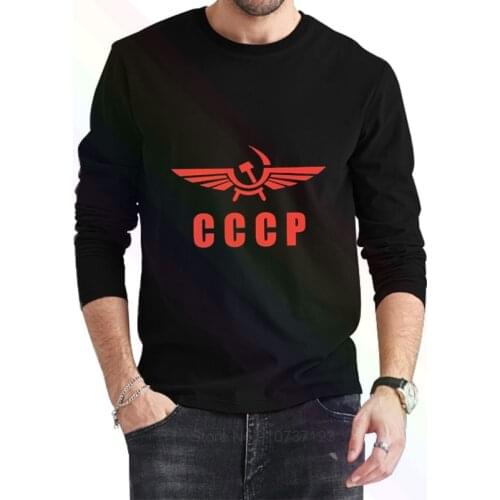 Aeroflot Cccp Russia Mans Unique Logo Classic Black T-Shirt 2021 Newest Summer Mens Long Sleeve Popular Tees Shirt Tops Novel