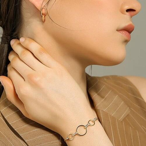 Interlocked Eternity Circle of Love Hoop Stud Earrings Stainless Steel Dropshipping Jewelry