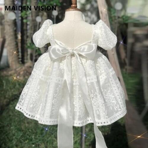 2-12year Kids Dress for Girls Lace flower embroidery Wedding Girl Dress Princess Party Pageant Gown For Backless Children Dress