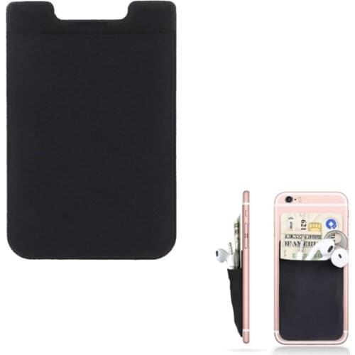 066F Elastic Phone Wallet RFID Credit ID Card Holder Adhesive Pocket Sticker Lycra