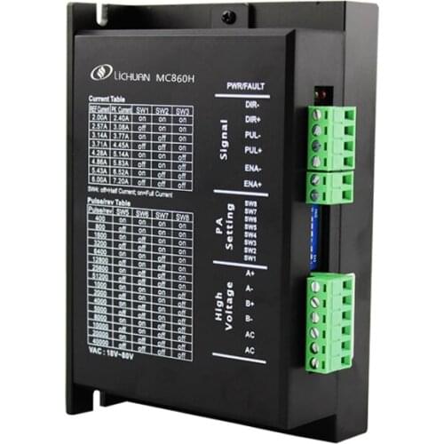 Lichuan 2 phase NEMA34 hybrid stepper motor driver DSP AC48V 7.2A MC860H replace DM860H