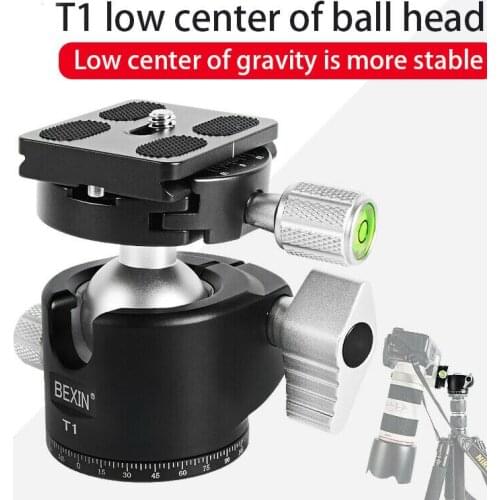 BEXIN T1 Tripod Head Panoramic Photo Monopod Ballhead Ball Mount for DSLR Camera