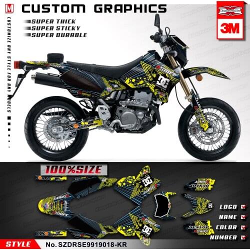 KUNGFU GRAPHICS Off-road Motorcycle Stickers Self-Adhesive for DRZ400SM DRZ 400 Enduro 1999 to 2019 KLX 400R 2002 2003 2004