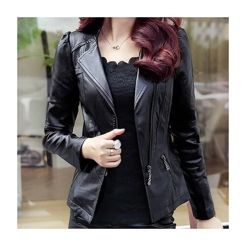 Brand New 2020 Motorcycle PU Leather Jacket Women Plus Size 5XL Spring Autumn Short Coat Zipper Outerwear jacket LX1377