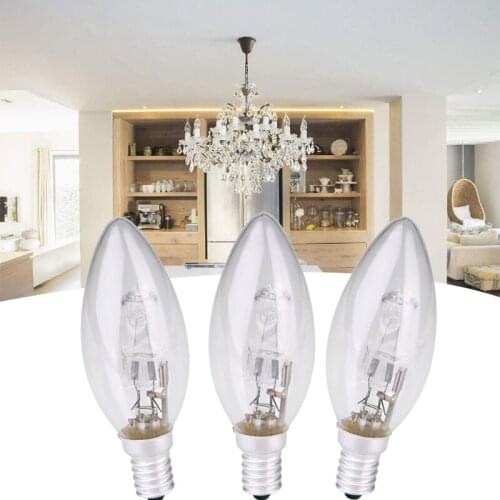 E14 C35 Filament Lamp 28W 42W Edison AC220-240V Bulb Replace Halogen Light Chandelier Energy Saving Candle Shaped Halogen Bulbs