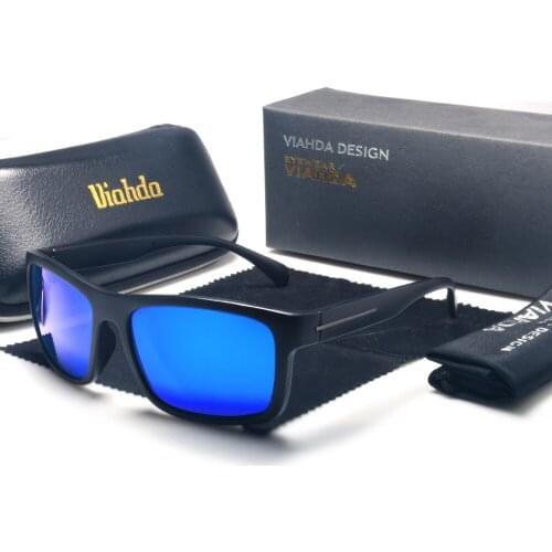 VIAHDA Men Fashion Windproof Polarized Sunglasses Women Vintage Metal Frame Pink Yellow Lens Colorful Shade Sun Glasses Female