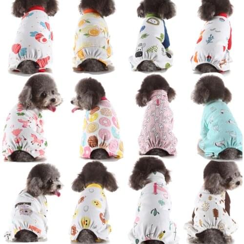 Dog Pajamas Pet Clothes for Small Dogs Cat Pyjama Dog Puppy Jumpsuit for Medium Dogs Sleepingwear Warm Clothing Coat Yorkshir