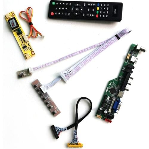 Fit LP150X12/LTN150XN/N150X7 VGA+Audio+USB+Remote 1024*768 15" 2CCFL LVDS 30Pin notebook PC LCD screen controller board kit