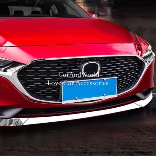 For 2019 2020 Mazda 3 Axela Front Bumper Grille Strips Cover Exterior Engine Molding Trims Roof Decoration Car Styling Accessory