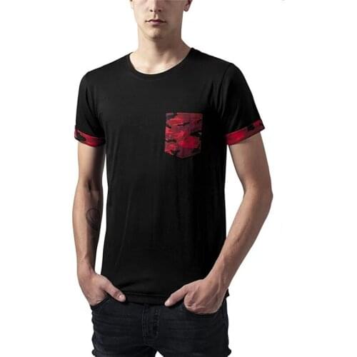 2021 Casual Fashion New Summer pocket short-sleeved Solid round neck men Pullover sports T-shirt Daily Casual Black Tops