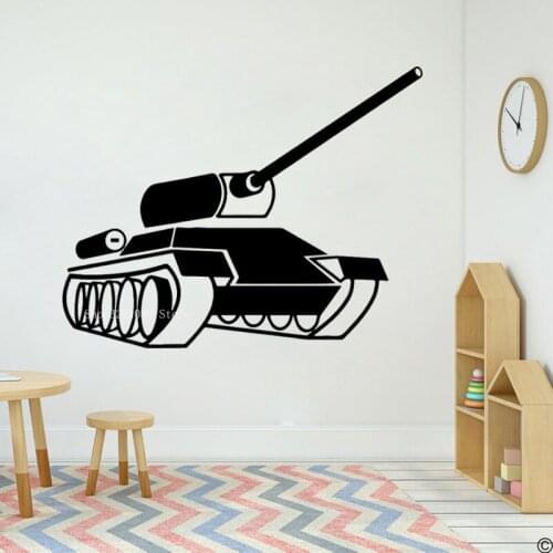 Carved Tank Wall Sticker Vinyl For Babys Rooms Car Decor Nursury Living Room Home Art Self Adhesive Wallpaper CN437