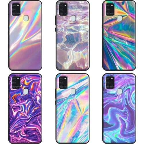 Luxury Iridescent Holographic Art Case For Samsung A51 A71 A11 A31 A10 A20 S A30 A40 A50 A70 A21S A20e A12 A32 A52 A72 Cover