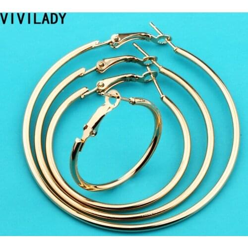 VIVILADY AAA Quality Guarantee Hoop Earrings Women Femme 4 Sizes Cute Gold Color Classic Bohemian Jewelry Brincos Bijoux Gift