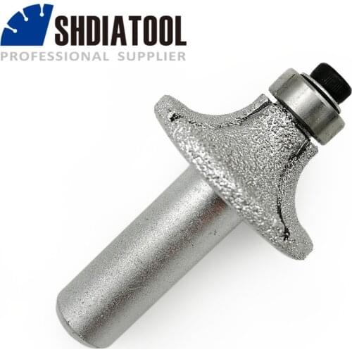 SHDIATOOL No.31 Vacuum Brazed Diamond Router Bits With 1/2" Shank For Stone, Router Cutter For Granite & Marble edge profiling